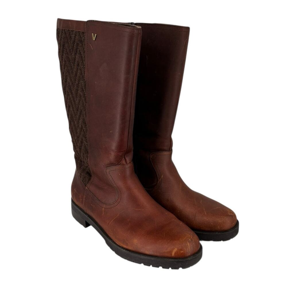 Vionic Mystic Aurora Tall Boots Weatherproof Brown Leather Riding Fleece Sz 10 - Picture 3 of 12